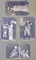 134 db RÉGI magyar színész és színésznő motívumlap nagy alakú albumban / 134 pre-1945 Hungarian acto...