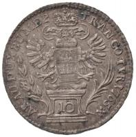 1765. 10kr Ag "Mária Terézia" (3,2g) T:1-,2 kis ph. / 
Hungary 1765. 10 Kreuzer Ag "...