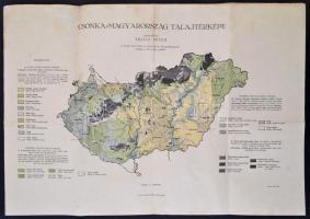 cca 1920 Treitz Péter: Csonka-Magyarország talajtérképe, javított, 1:2000 000, 38x54 cm