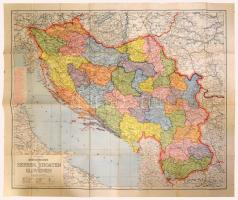 cca 1925 Szerb-Horvát-Szlovén Királyság térképe, német nyelvű, 1:1 000 000, 80x95 cm / cca 1925 map of Kingdom of Serbs, Croats and Slovenes, 80x95 cm