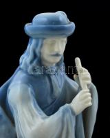 Zsolnay furulyázó pásztor, alap mázzal, jelzett, hibátlan, m:24 cm