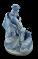 Zsolnay furulyázó pásztor, alap mázzal, jelzett, hibátlan, m:24 cm