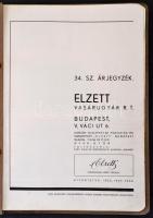 1934 Bp. V., Elzett Vasárugyár Rt. 34. számú árjegyzék, képekkel illusztrált, egy helyen kivágással