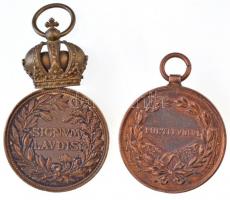 1890. "Bronz Katonai Érdemérem" aranyozott Br kitüntetés mellszalag nélkül + 1917. "K...