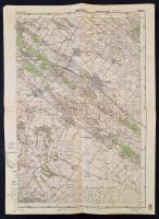1943 Nagykáta és környékének térképe, M. kir. Honvéd Térképészeti Intézet, 46x63 cm