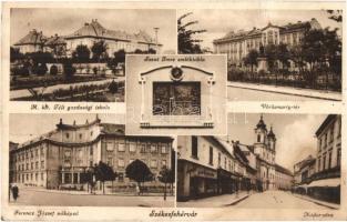 Székesfehérvár - 2 db régi városképes lap, vegyes minőség / 2 pre-1945 town-view postcards, mixed quality