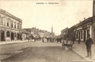 Losonc, Lucenec; Gácsi utca / street with shops