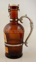 Belga nagyméretű csatos sörös kancsó, hibátlan, jelzett, 2 l, m: 33 cm
