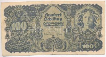 Ausztria 1945. 100Sch kék T:III  Austria 1945. 100 Schilling blue C:F