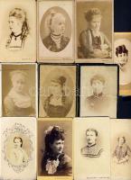 1860-1890 Régi fényképek: Női arc és mellképek (11db)