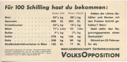 Ausztria 1953. 100Sch "Volksopposition" politikai propaganda T:II
Austria 1953. 100 Schil...