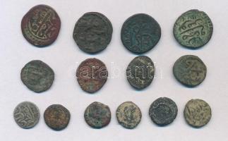 14db-os vegyes tisztítatlan római és arab rézpénz tétel, közte 1db ezüst T:3
14pcs of various uncle...