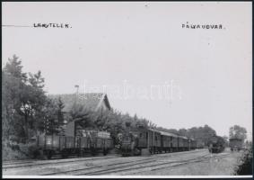 cca 1935 Lakitelek vasútállomása, vintage negatívról készült mai nagyítás, 18x25 cm