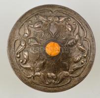 Dr. Fettich Nándor (1900-1971): Honfoglalás kori ezüst (Ag.) fedeles csésze másolata, poncolt, kalap...