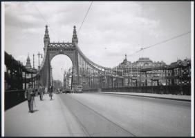 cca 1940 Budapesti villamosok, 5 db vintage negatívról készült mai nagyítás, 18x25 cm