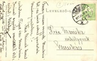 Szeged, Szeged-Csongrádi takarékpénztár, gyógyszertár, Dr. Király K. fogorvos, villamos  (EK)