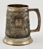 Ezüst (Ag.) indiai elefántos korsó, jelzett, poncolt, nettó: 366 g, m:13 cm / Silver jar, with hallmark