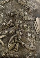 Ezüst (Ag.) indiai elefántos korsó, jelzett, poncolt, nettó: 366 g, m:13 cm / Silver jar, with hallm...