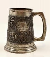 Ezüst (Ag.) indiai elefántos korsó, jelzett, poncolt, nettó: 318 g m:13 cm / Silver jar, with hallmark