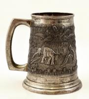 Ezüst (Ag.) indiai elefántos korsó, jelzett, poncolt, nettó: 318 g m:13 cm / Silver jar, with hallma...