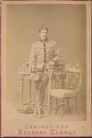 cca 1880 Pécsi huszártiszt, díszegyenruhában. Zelesny fotó. / Hungarian Hussar. 11x16 cm