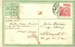 Art Nouveau couple art postcard / Wiener Werksätte No. 839. unsigned Fritzi Löw (EK)