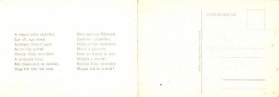 Felvidéki riadó! Rákóczi Ferenc induló kottával. Kihajtható képeslap. Magyar Nemzeti Szövetség kiadá...