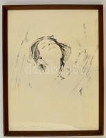 Melocco Miklós (1935-): A Léda sötét fürtjei. Szitanyomat, papír, jelzett, üvegezett keretben, 39×29...