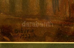 Diósy Antal (1895-1977): Erdőszél. Akvarell, papír, jelzett, üvegezett keretben, 20×29 cm