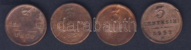 Olaszország/Lombardia/Velence/osztrák adminisztráció 1852. 3c (4x) T:3,3/4 ph.