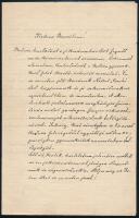1908 Péterfy Sándor (1841-1913) tanítónőképző-intézeti tanár, tanügyi író saját kézzel írt levele és névjegykártyája saját kezű soraival