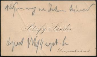 1908 Péterfy Sándor (1841-1913) tanítónőképző-intézeti tanár, tanügyi író saját kézzel írt levele és...