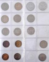 1946-1980. Háromgyűrűs berakó, benne nem teljes fillér-forint gyűjtemény, 11db berakólapon, közte 19...