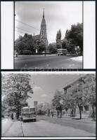 cca 1965 Autóbusz közlekedés Kőbányán, Keveházi János (?-?) hagyatékában fellelt 3 db vintage negatí...