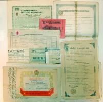 cca 1860-1950 60 db okmánybélyeges irat, számla