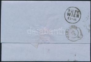 15kr II on cover "KOPREINITZ" - "WARASDIN" - "WIEN" 15kr II levélen &q...