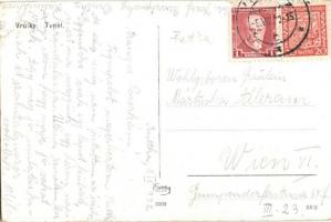 Ruttka, Vrutky; Vág völgyi vasútvonal a Justh-alagúttal, gőzmozdony / railway tunnel with locomotive...