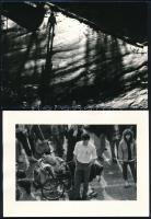 cca 1972 Vető Jánosnak címzett borítékban 13 db vintage fotó, jelzés nélkül, a fiatal művészeket egy...