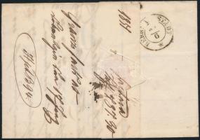 9 kr on cover 1851 9kr I levélen "DEBRECZEN" - "HERRMANSTADT"