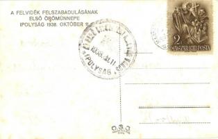 1938 Ipolyság, Sahy; bevonulás katonákkal / entry of the Hungarian troops, So. Stpl  (vágott / cut)