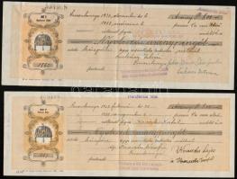 cca 1930 5 db váltó különféle címletek és bélyegzések. Simontornya