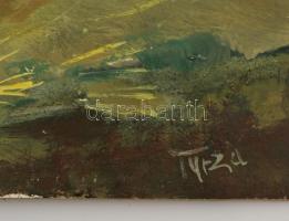 Tyrza jelzéssel: Folyópart. Olaj, farost, 39×50 cm