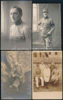 cca 1914-1916 Katonai privát fotólapok, többsége feliratozott, az egyik sarkán törésvonal, 13 db vintage fénykép, 9x14 cm