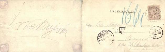 Érsekújvár, Nové Zamky; látkép, kiadja Conlegner J. és fia / general view, panoramacard (lyukak / pi...