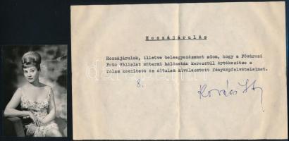 cca 1969 Színész portrék, aláírt nyilatkozatokkal - Ilosvai Katalin, Ujlaky László, Árva János és Ko...