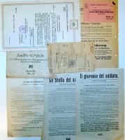 I. világháború: 8 db különféle militaria témájú nyomtatvány