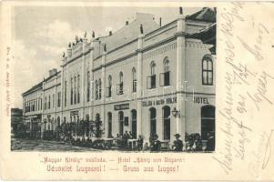 Lugos, Lugoj; Magyar Királyi Szálloda, étterem, kávéház. Auspitz Adolf kiadása / Hotel König von Ungarn / hotel, restaurant, coffee house (EK)