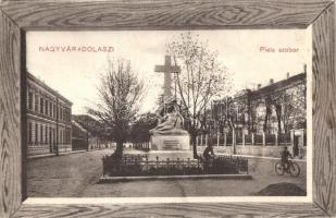 Nagyvárad, Nagyváradolaszi, Oradea; Olaszi, Olosig; utcakép a Pieta szoborral. Benkő Arthur kiadása / street view with monument (EK)