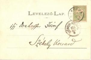 Bakóca, látkép templommal, Majláth kastély. Art Nouveau