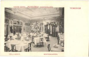 Temesvár, Timisoara; Hungária Nagy szálloda, Téli kert belső / Grand Hotel, Wintergarten / hotel winter garden, interior